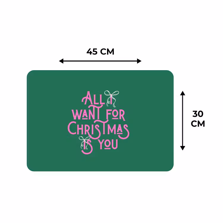 Placemat - 6 stuks - Kerst - Tekst - Roze - Groen — 3