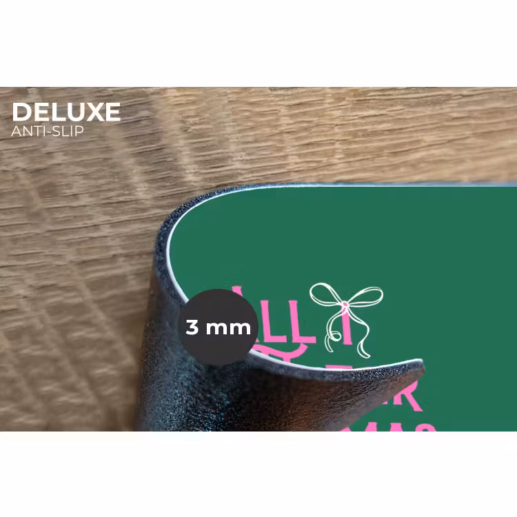 Placemat - 6 stuks - Kerst - Tekst - Roze - Groen — 4