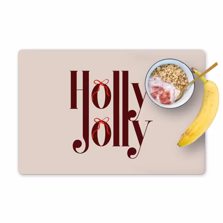 Placemat - 6 stuks - Tekst - Kerst - Bruin — 1