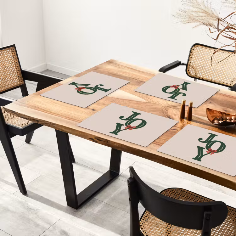 Placemat - 6 stuks - Tekst - Kerst - Groen — 4