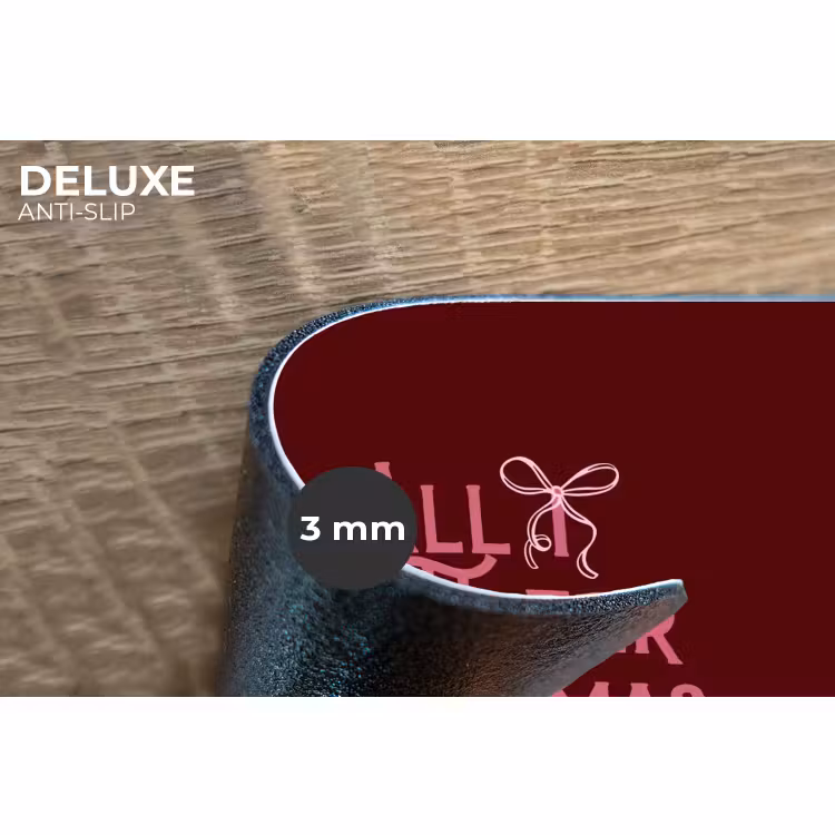 Placemat - 6 stuks - Tekst - Kerst - Rood - Roze — 4