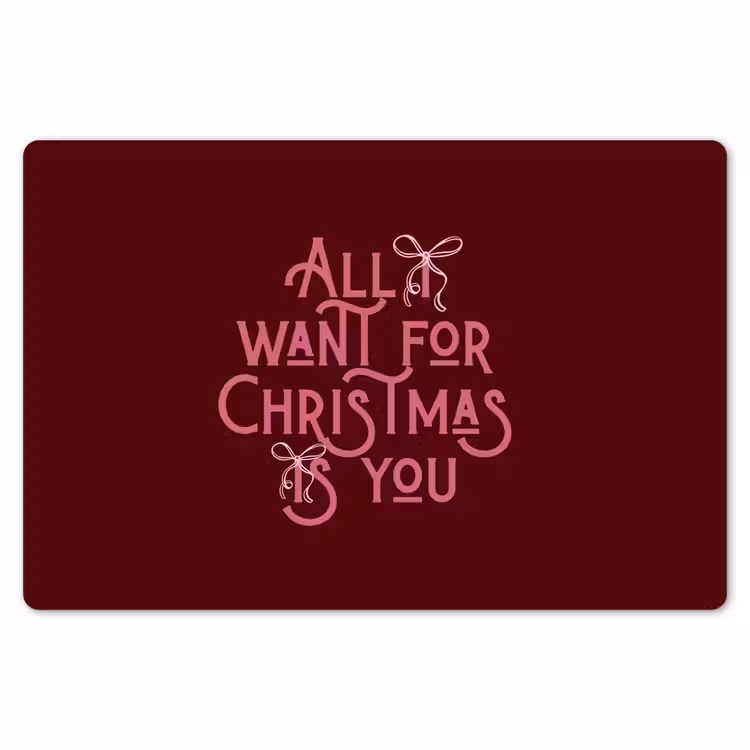 Placemat - 6 stuks - Tekst - Kerst - Rood - Roze — 7