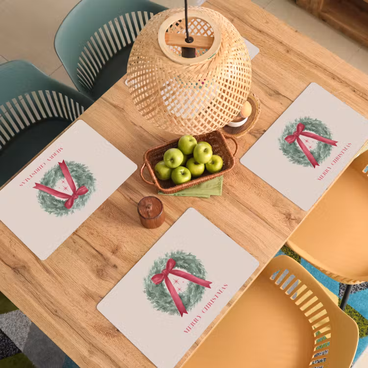 Placemat - 6 stuks - Winter - Kerst - Tekst — 6