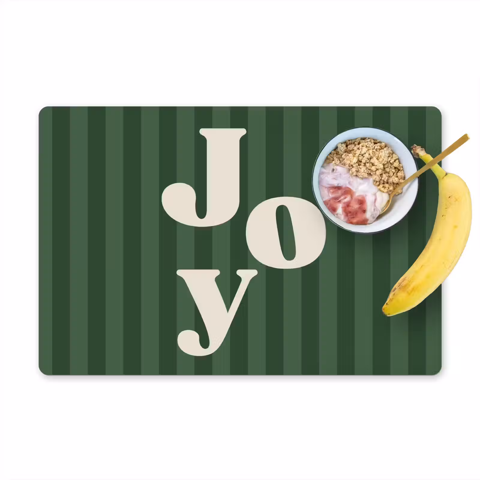 Placemat - 6 stuks - Joy - Kerst - Tekst - Groen — 1