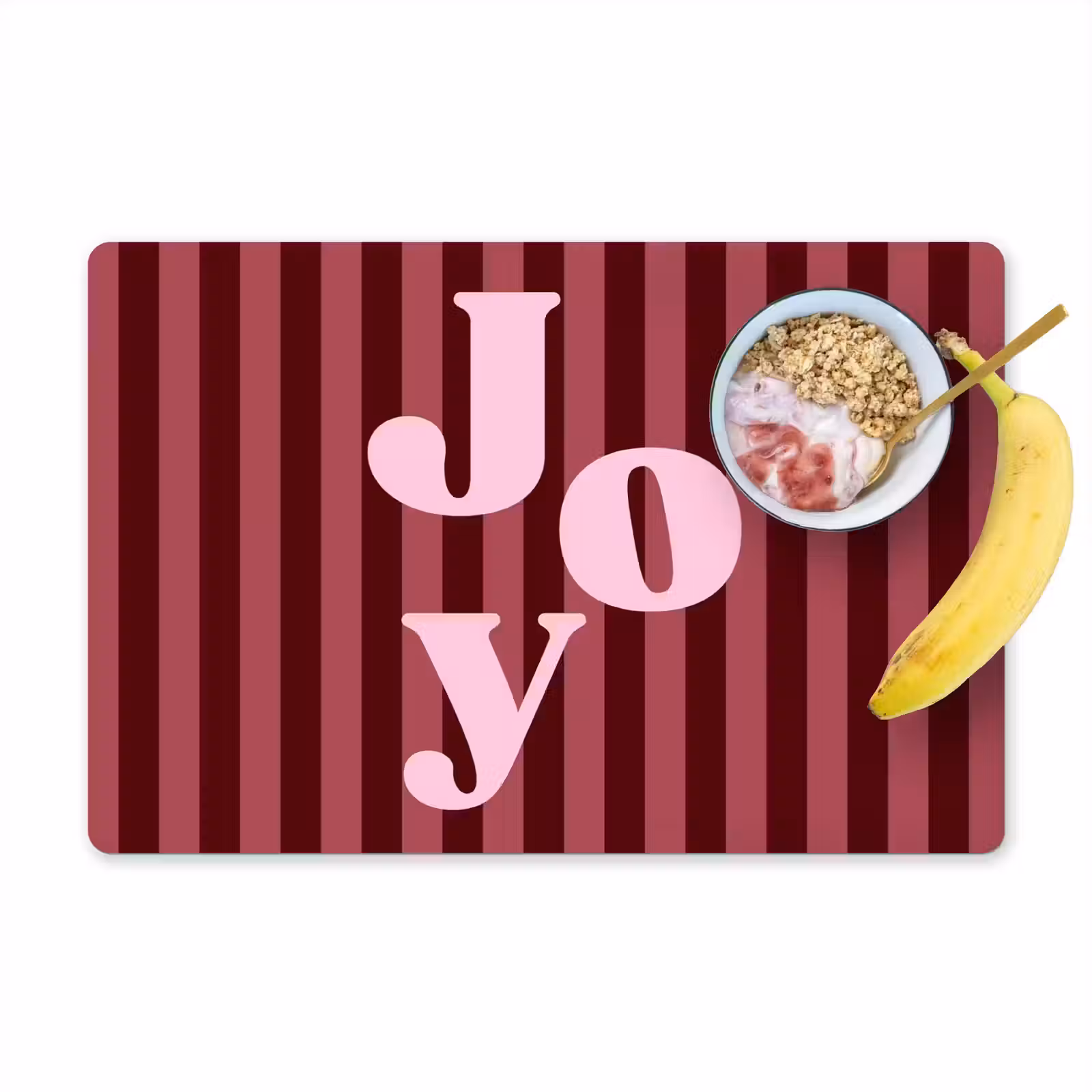 Placemat - 6 stuks - Joy - Kerst - Tekst - Roze — 1