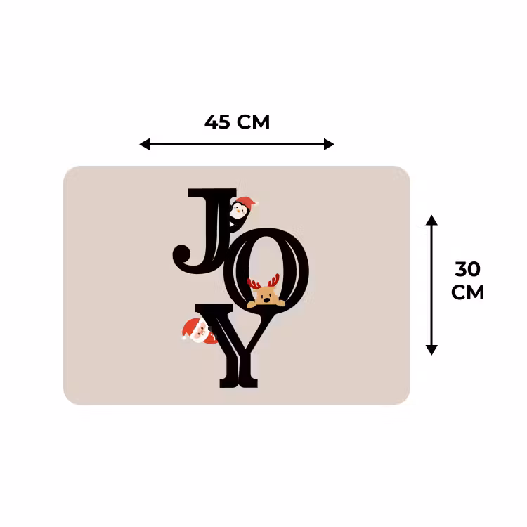 Placemat - 6 stuks - Joy - Animatie - Zwart - Kerst — 3