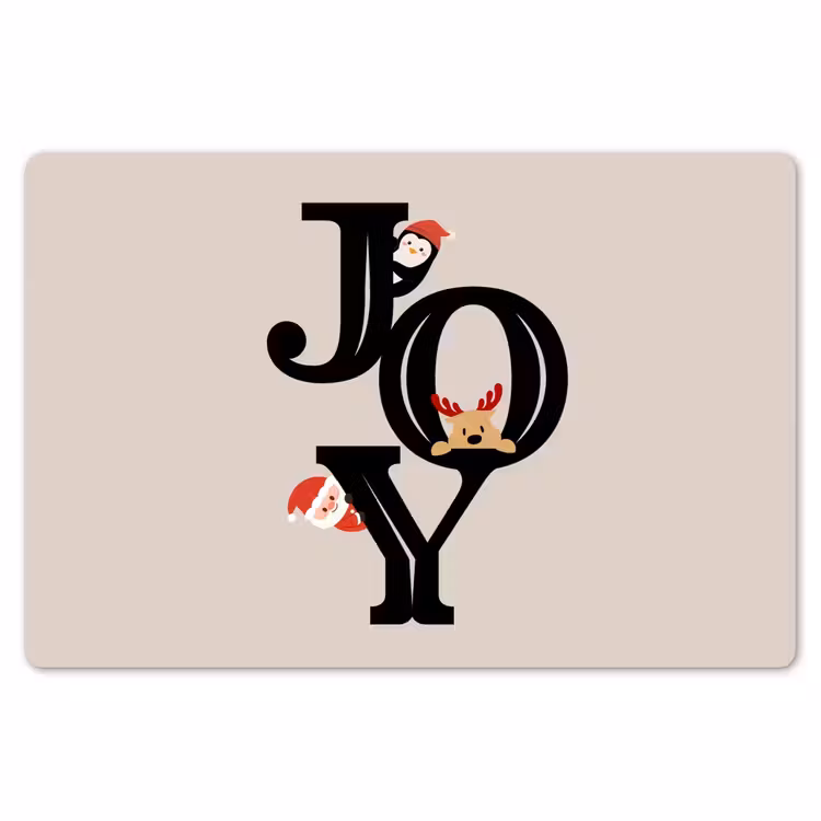 Placemat - 6 stuks - Joy - Animatie - Zwart - Kerst — 7