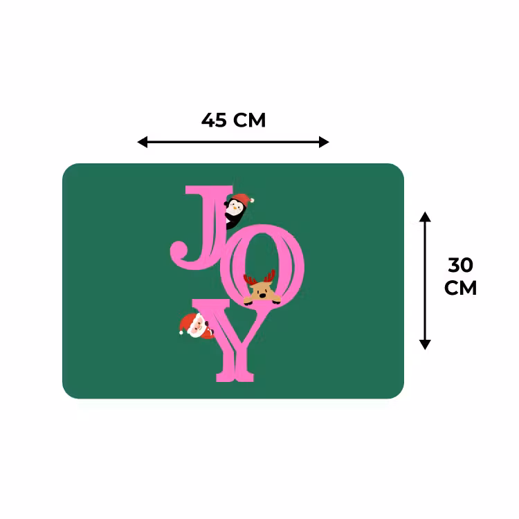 Placemat - 6 stuks - Joy - Kerst - Animatie - Roze - Groen — 3
