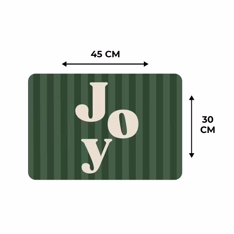 Placemat - 6 stuks - Joy - Kerst - Tekst - Groen — 3