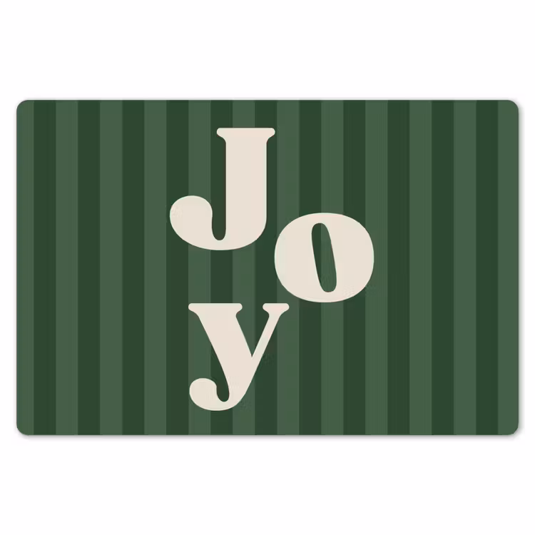 Placemat - 6 stuks - Joy - Kerst - Tekst - Groen — 7