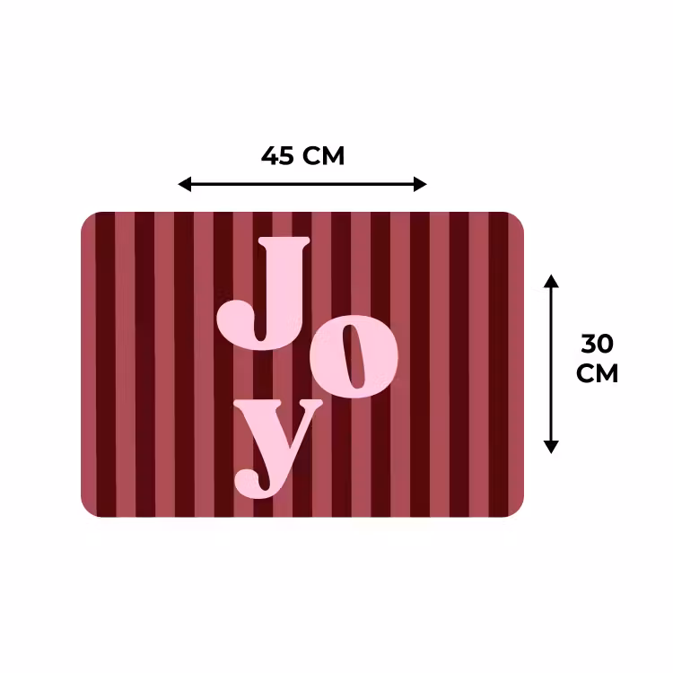 Placemat - 6 stuks - Joy - Kerst - Tekst - Roze — 3