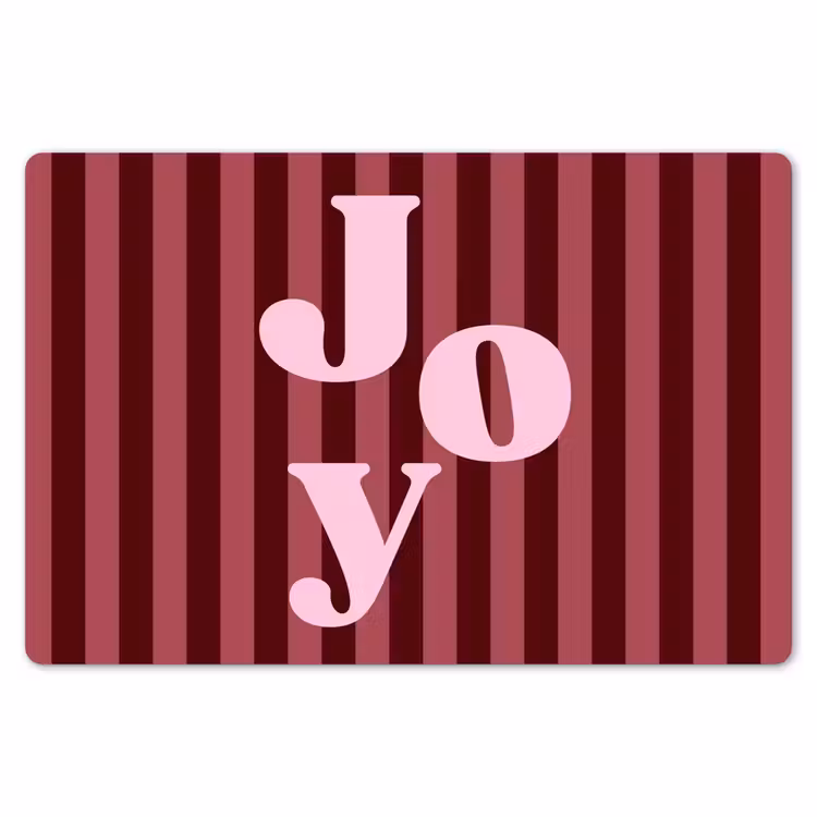 Placemat - 6 stuks - Joy - Kerst - Tekst - Roze — 7