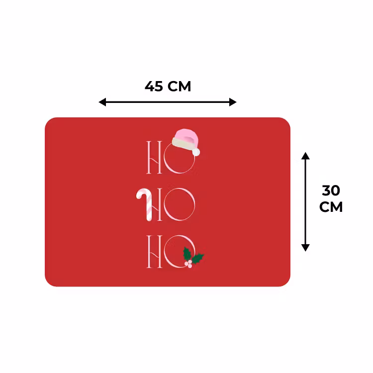 Placemat - 6 stuks - Kerst - Tekst - illustratie - Rood — 3