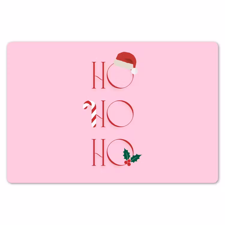 Placemat - 6 stuks - Kerst - Tekst - Roze - Illustratie — 7
