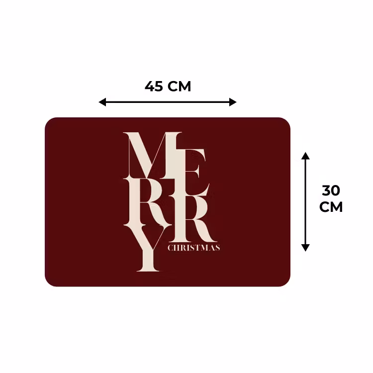 Placemat - 6 stuks - Merry - Tekst - Donker - Rood — 3