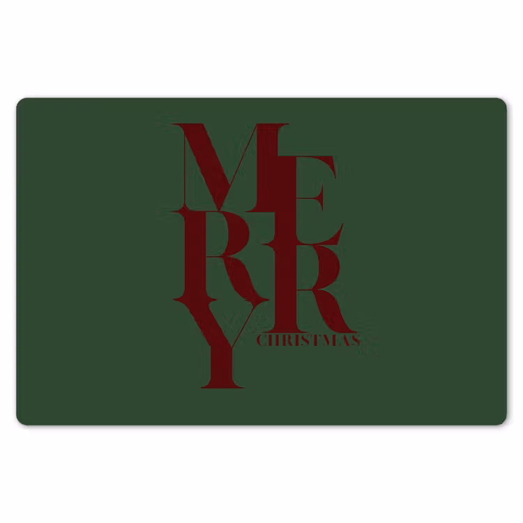 Placemat - 6 stuks - Merry - Tekst - Groen - Kerst — 7