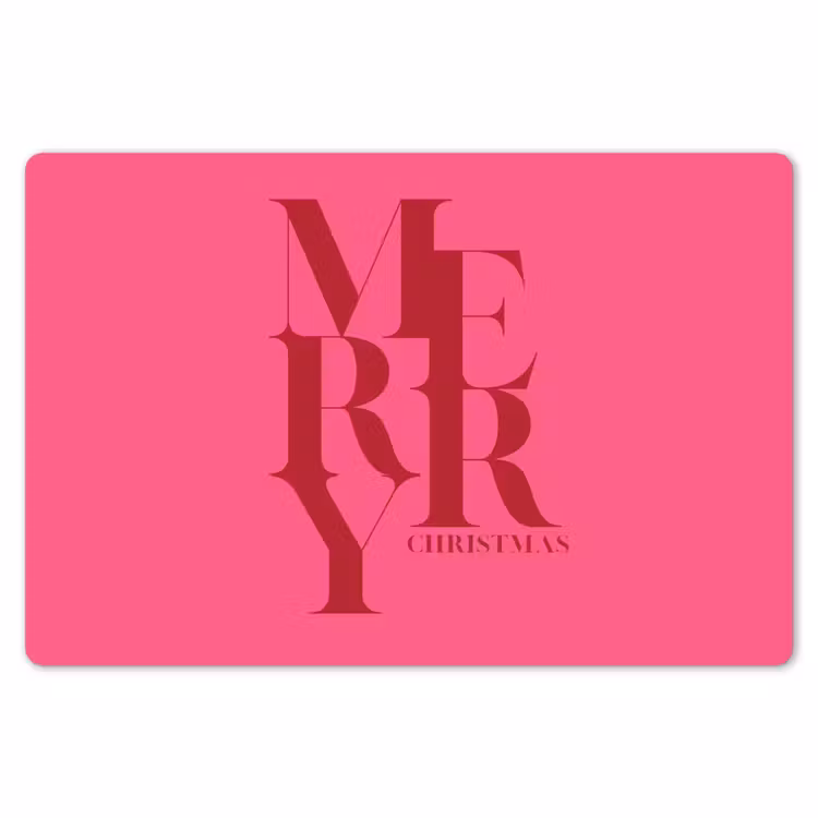 Placemat - 6 stuks - Merry - Tekst - Kerst - Roze — 7