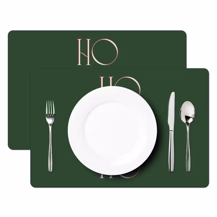 Placemat - 6 stuks - Tekst - Kerst - Modern - Groen — 2
