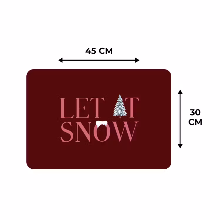 Placemat - 6 stuks - Tekst - Kerst - Sneeuw - Roze — 3