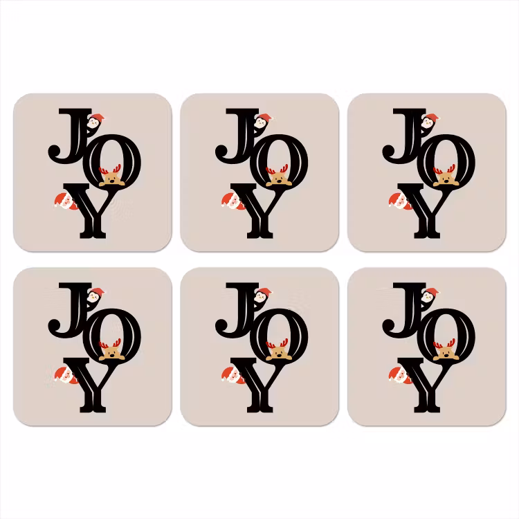 Onderzetter - Joy - Animatie - Zwart - Kerst — 1