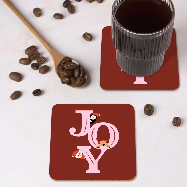 Onderzetter - Joy - Kerst - Animatie - Rood - Roze — 4