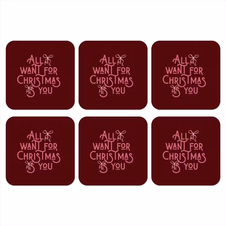 Onderzetter - Tekst - Kerst - Rood - Roze — 1