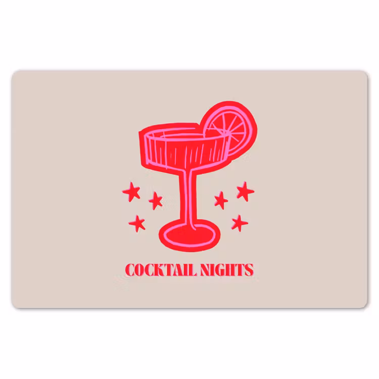 Placemat - 6 stuks - Cocktail - Kerst - Beige - Roze — 7