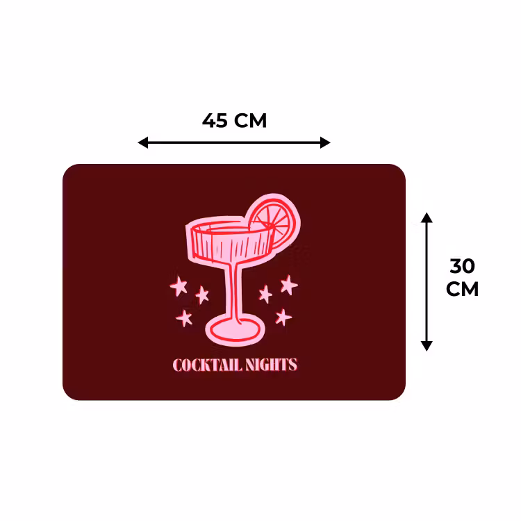 Placemat - 6 stuks - Cocktail - Kerst - Burgundy - Roze — 3