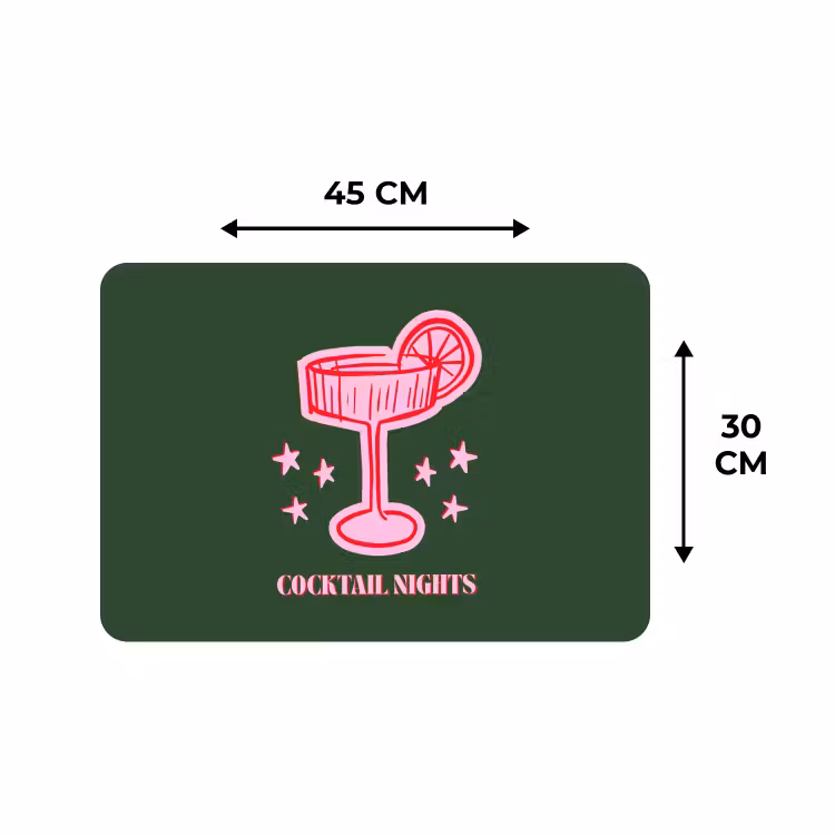 Placemat - 6 stuks - Cocktail - Kerst - Roze - Groen — 3