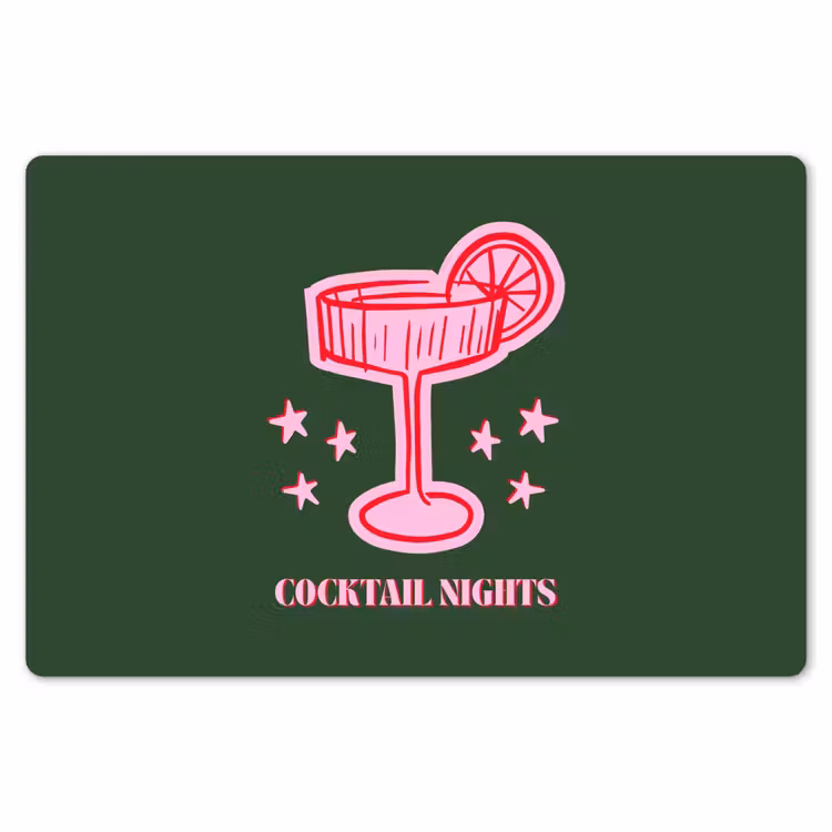 Placemat - 6 stuks - Cocktail - Kerst - Roze - Groen — 7