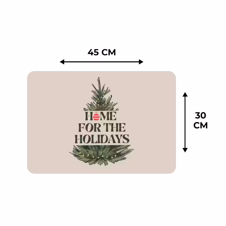 Placemat - 6 stuks - Kerst - Tekst - Kerstboom - Beige — 3