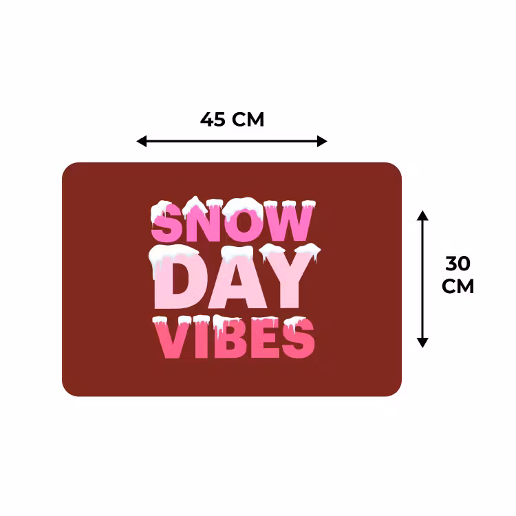 Placemat - 6 stuks - Kerst - Tekst - Sneeuw - Rood - Roze — 3