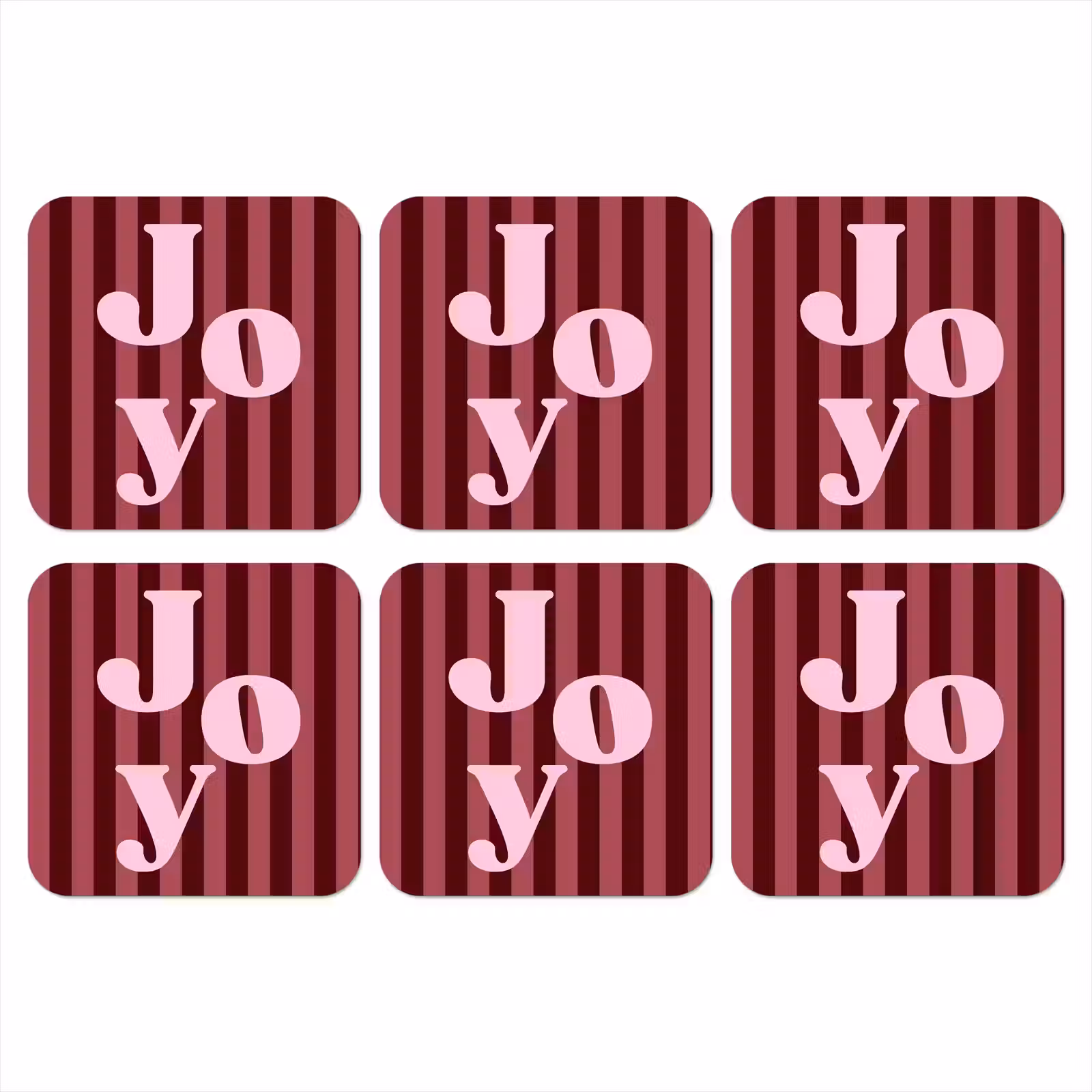Onderzetter - Joy - Kerst - Tekst - Roze — 1