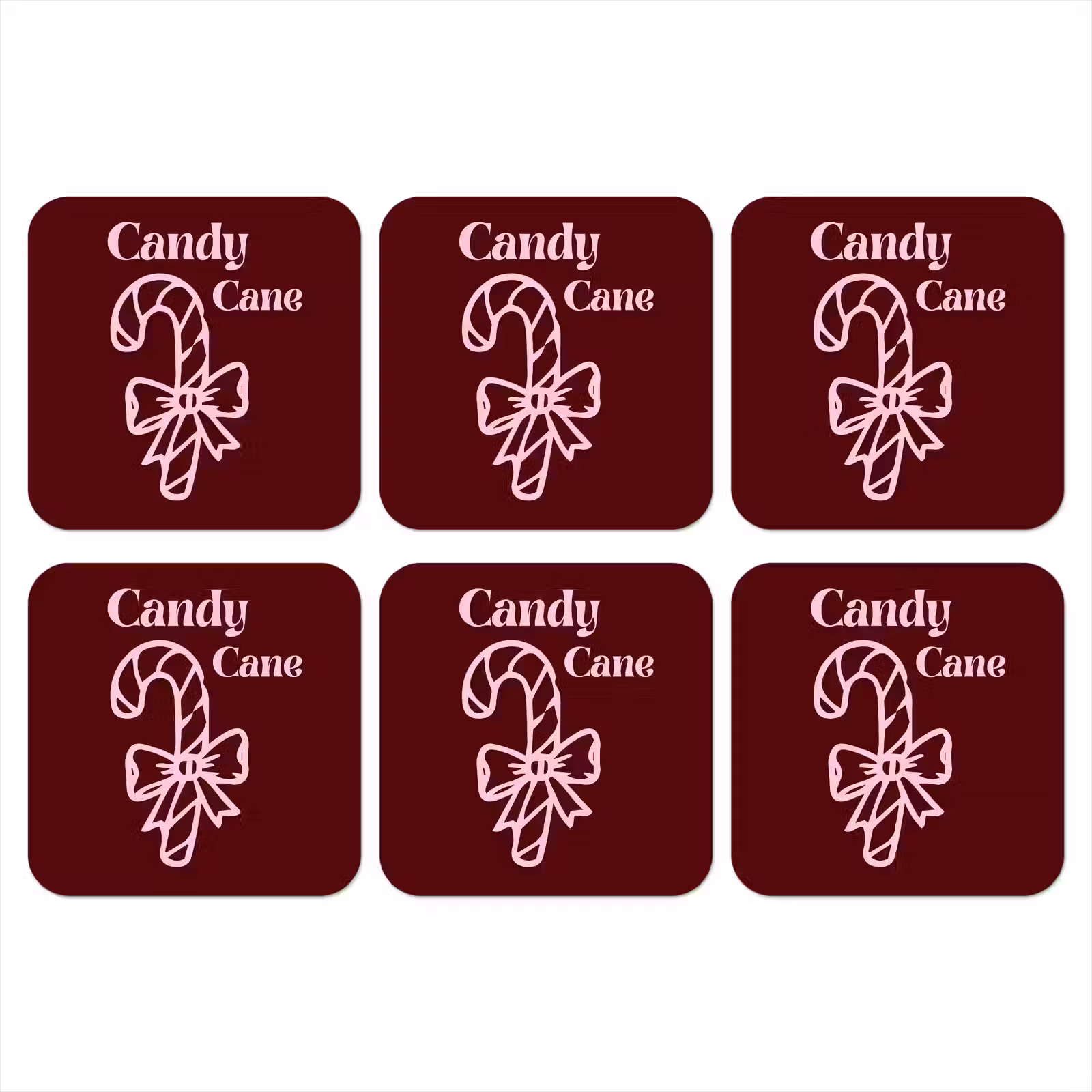 Onderzetter - Kerst - Snoep - Tekst - Roze — 1