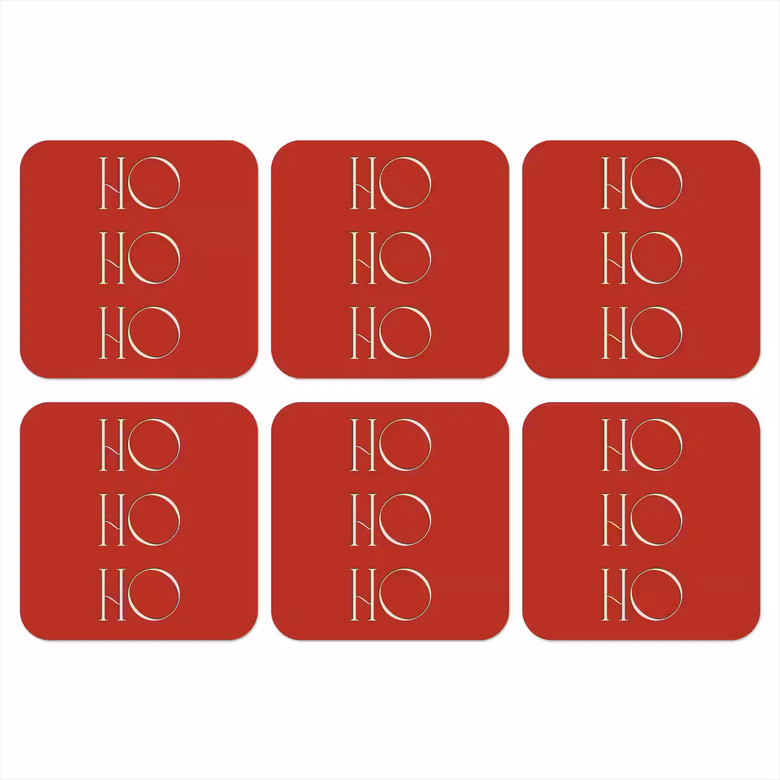 Onderzetter - Tekst - Kerst - Modern - Rood — 1