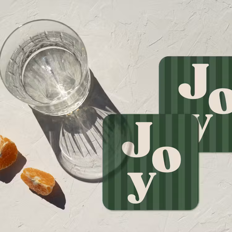 Onderzetter - Joy - Kerst - Tekst - Groen — 2