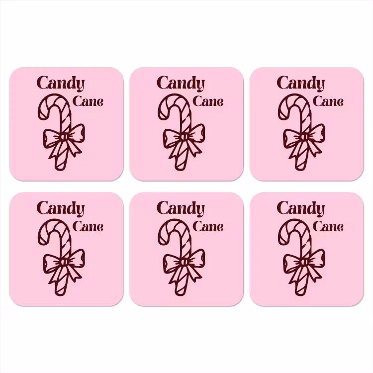Onderzetter - Kerst - Snoep - Tekst - Bruin - Roze — 1