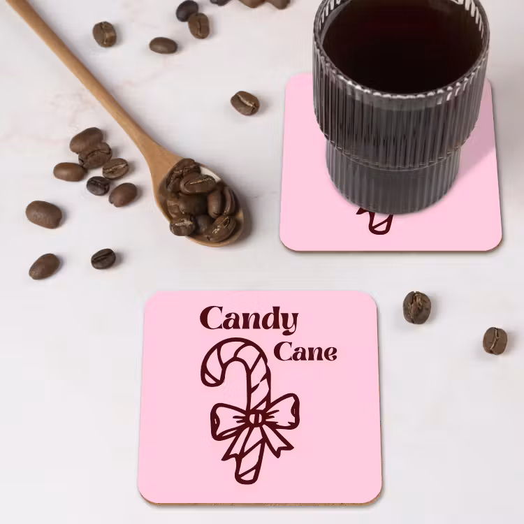 Onderzetter - Kerst - Snoep - Tekst - Bruin - Roze — 4