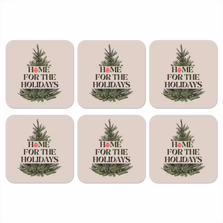 Onderzetter - Kerst - Tekst - Kerstboom - Beige — 1