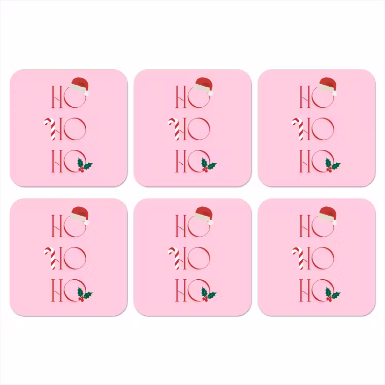 Onderzetter - Kerst - Tekst - Roze - Illustratie — 1