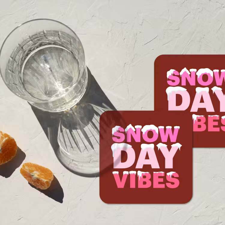 Onderzetter - Kerst - Tekst - Sneeuw - Rood - Roze — 2
