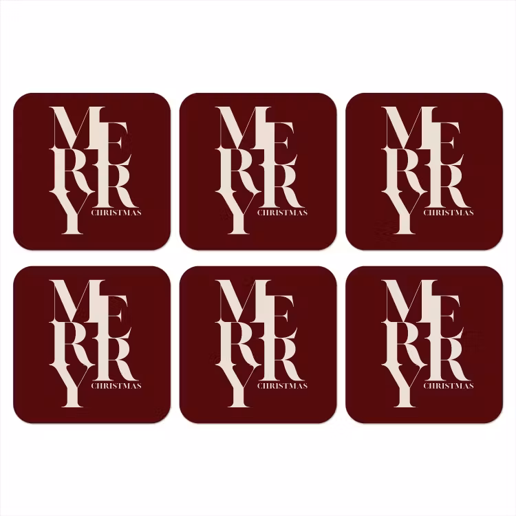 Onderzetter - Merry - Tekst - Donker - Rood — 1
