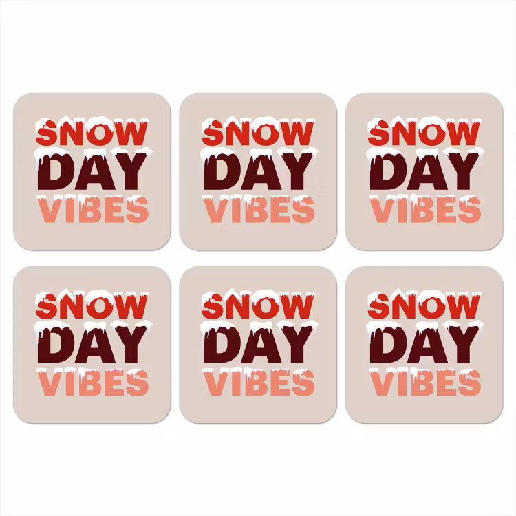 Onderzetter - Sneeuw - Kerst - Tekst - Rood — 1