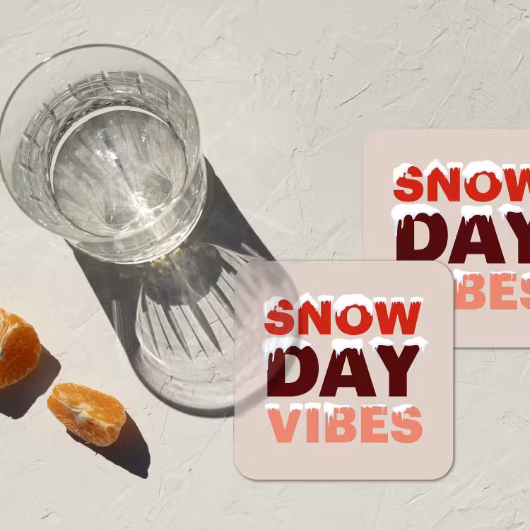 Onderzetter - Sneeuw - Kerst - Tekst - Rood — 2