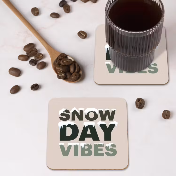 Onderzetter - Sneeuw - Tekst - Kerst - Beige — 4