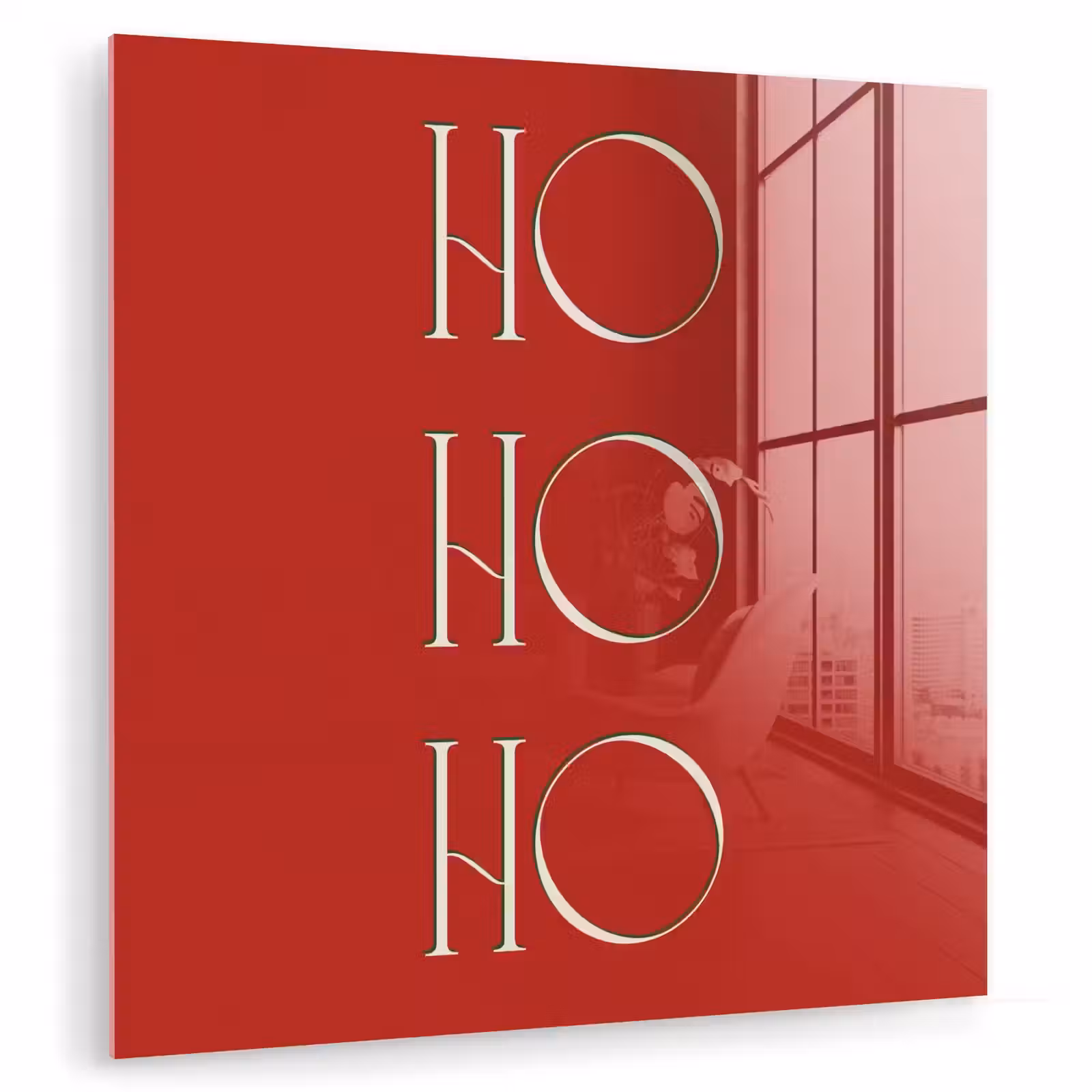 Glas schilderij - Tekst - Kerst - Modern - Rood — 1