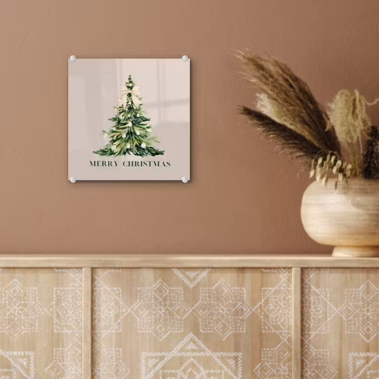 Glas schilderij - Kerst - Kerstboom - Tekst — 6