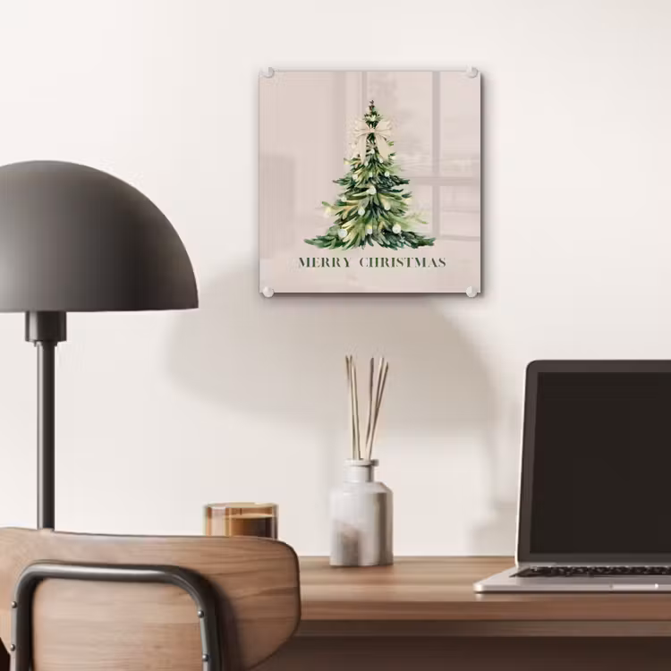 Glas schilderij - Kerst - Kerstboom - Tekst — 7