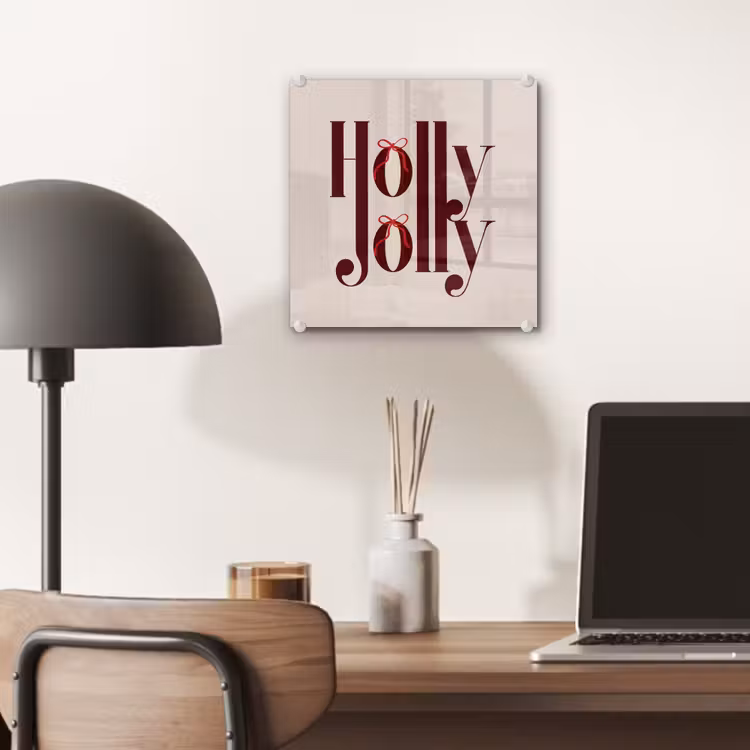Glas schilderij - Tekst - Kerst - Bruin — 7