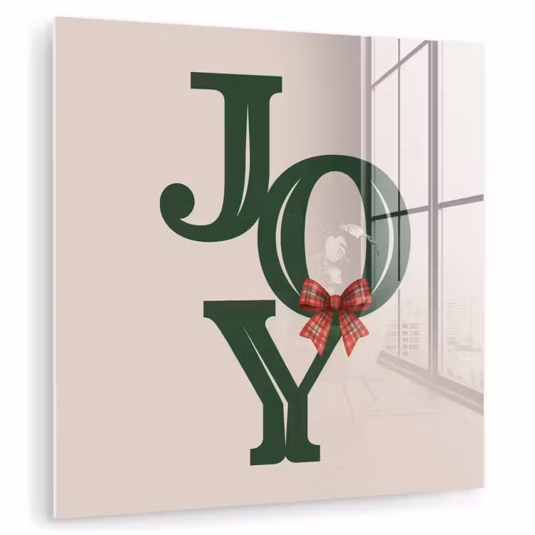 Glas schilderij - Tekst - Kerst - Groen — 1